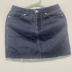 Forever 21 Black Denim Mini Skirt Womens Medium With Pockets Med M